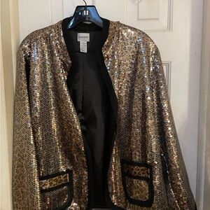 Chico’s Sequined Cheetah Print Jacket